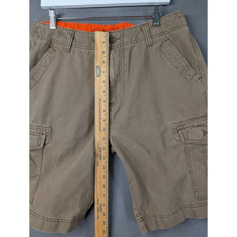 Bailey's Pt Mens Vintage Utility Cargo Shorts Brown Size 32 Cotton